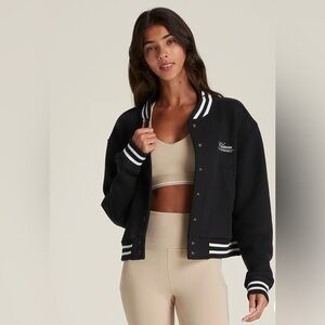 Wilson Hudson Varsity Bomber Cropped - Black Size Small